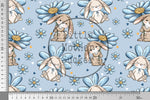 Lade das Bild in den Galerie-Viewer, Supersoft Premium BIO Jersey "Margeritenhäschen blau" Hase klein 0,5 m
