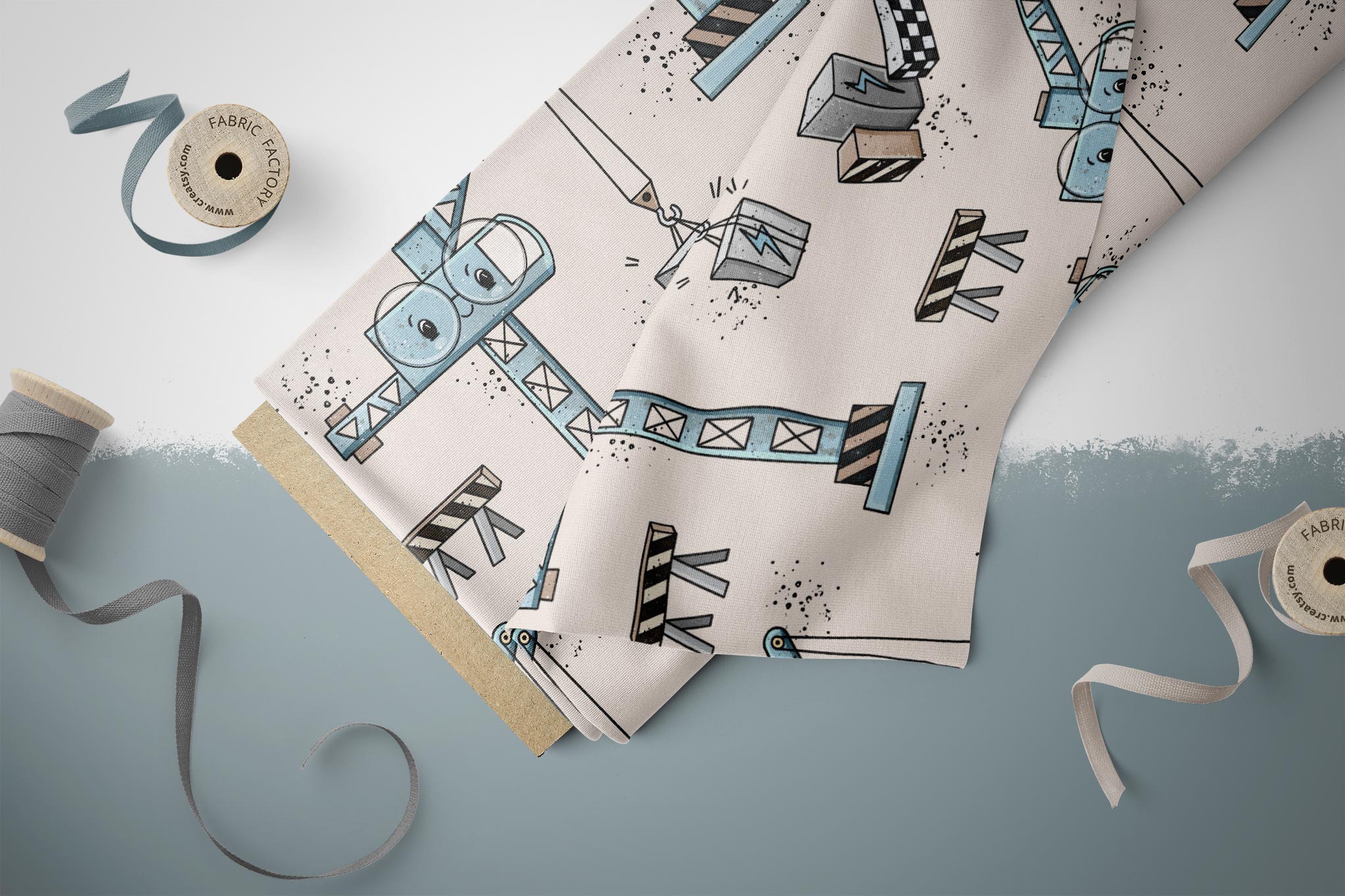 Supersoft Premium French Terry "Mobile Crane" groß 0,5 m