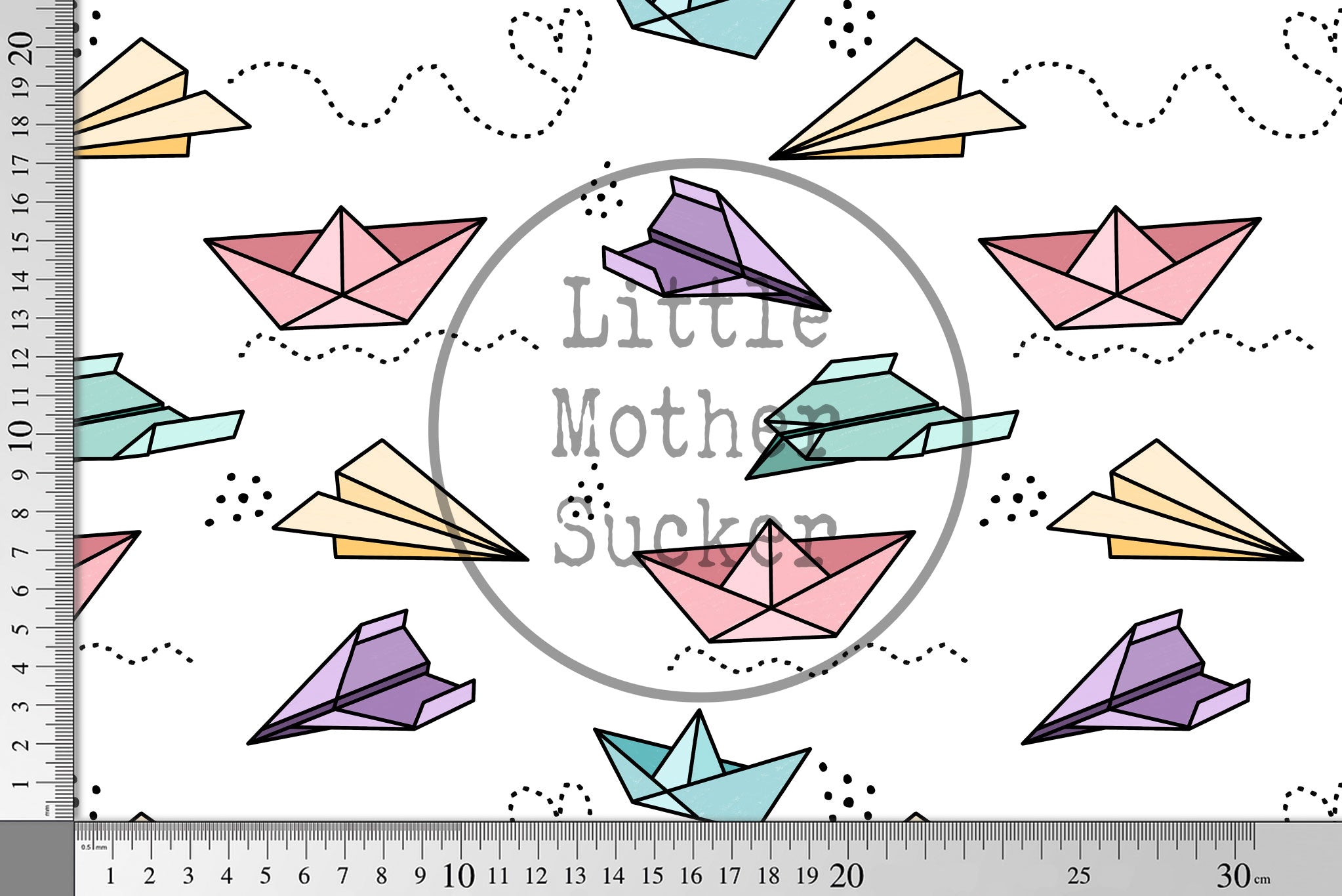 Premium BIO Ripp Jersey "Paper Art" bunt 0,5 m