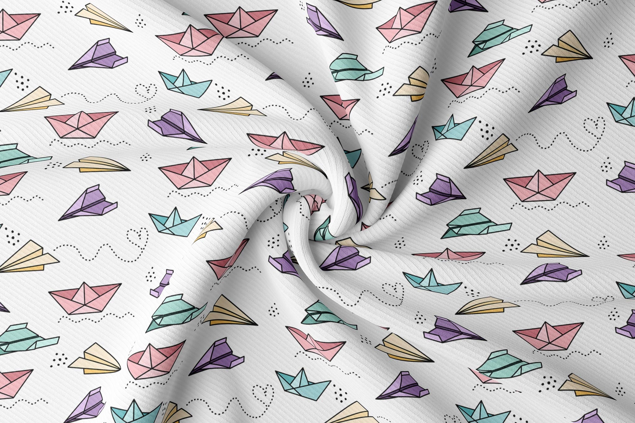 Premium BIO Ripp Jersey "Paper Art" bunt 0,5 m