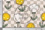 Lade das Bild in den Galerie-Viewer, Supersoft Premium Jersey &quot;Pustezahn und Löwenblume&quot; kariert groß 0,5 m
