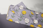 Lade das Bild in den Galerie-Viewer, Supersoft Premium French Terry &quot;Pustezahn und Löwenblume&quot; lila groß 0,5 m
