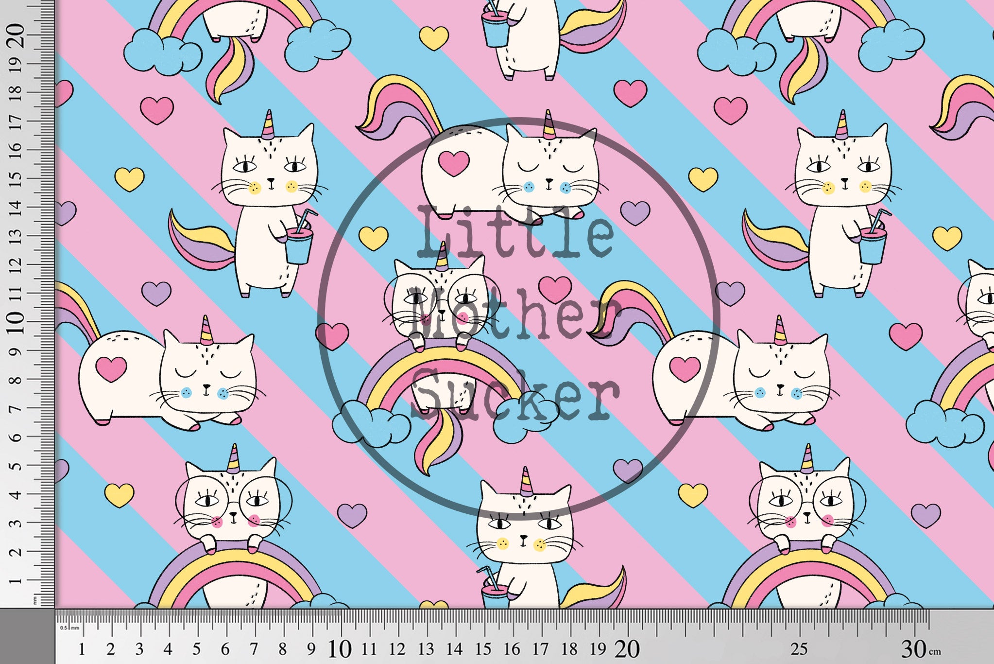 Supersoft Premium Jersey "Rainbow Unicorn Kitty" klein 0,5 m