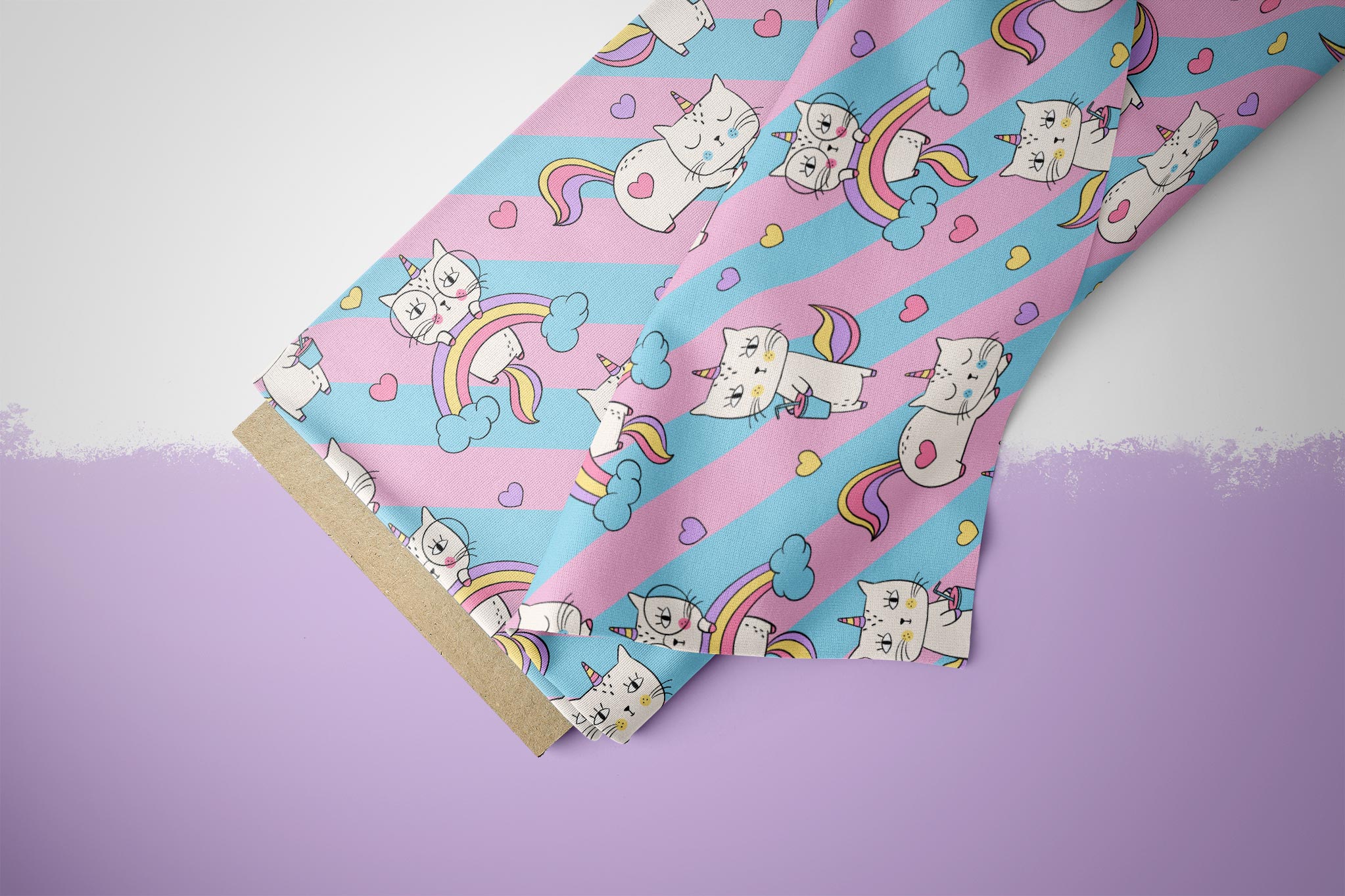Supersoft Premium Jersey "Rainbow Unicorn Kitty" klein 0,5 m