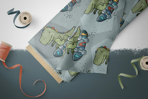 Supersoft Premium French Terry "Rex Skate" slate groß 0,9 m Rest