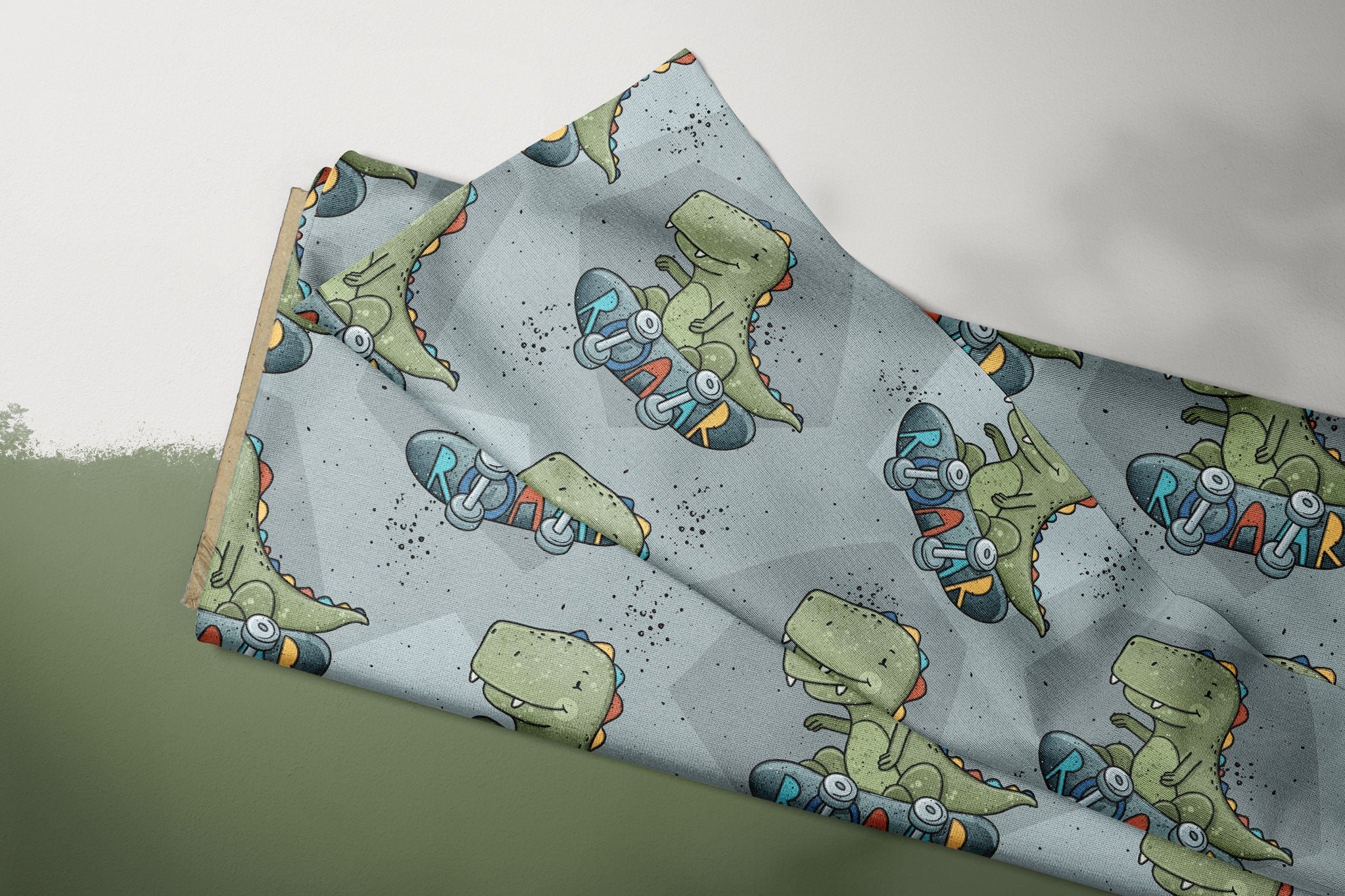 Supersoft Premium French Terry "Rex Skate" slate groß 0,9 m Rest