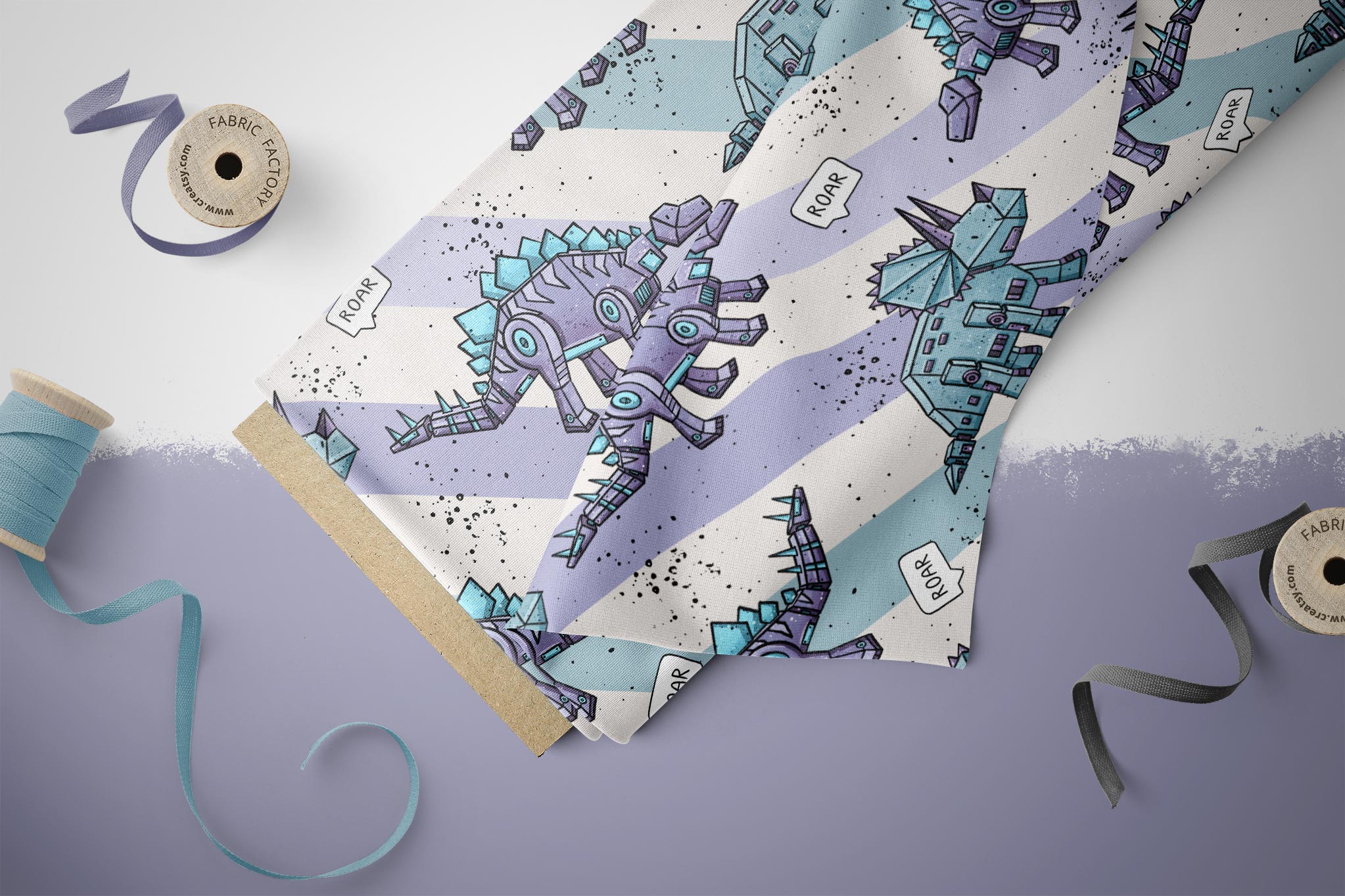 Supersoft Premium Jersey "Robo Saurier" lila Dinos groß 0,5 m