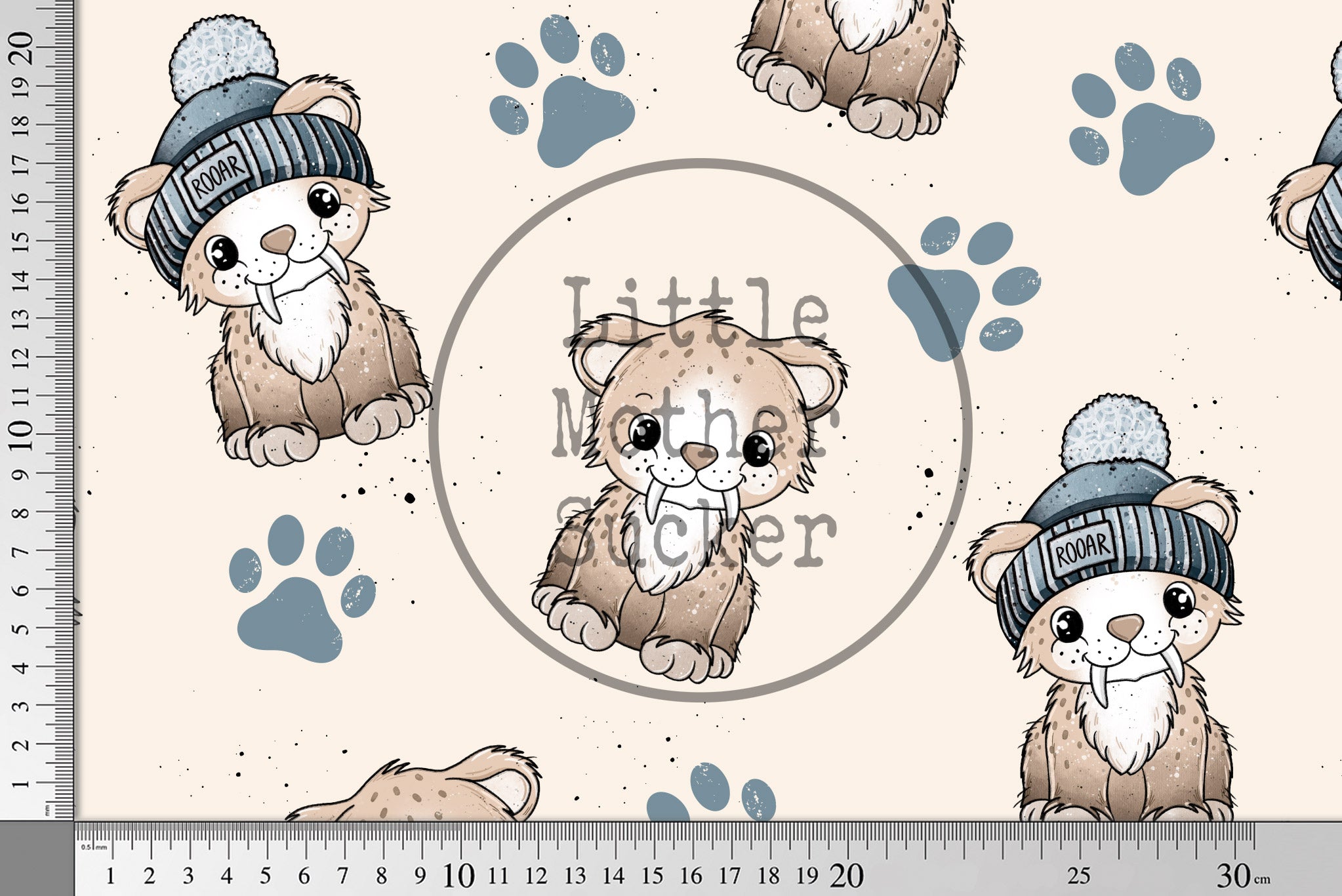 Supersoft Premium BIO French Terry "Säbelzahn" groß 0,5 m