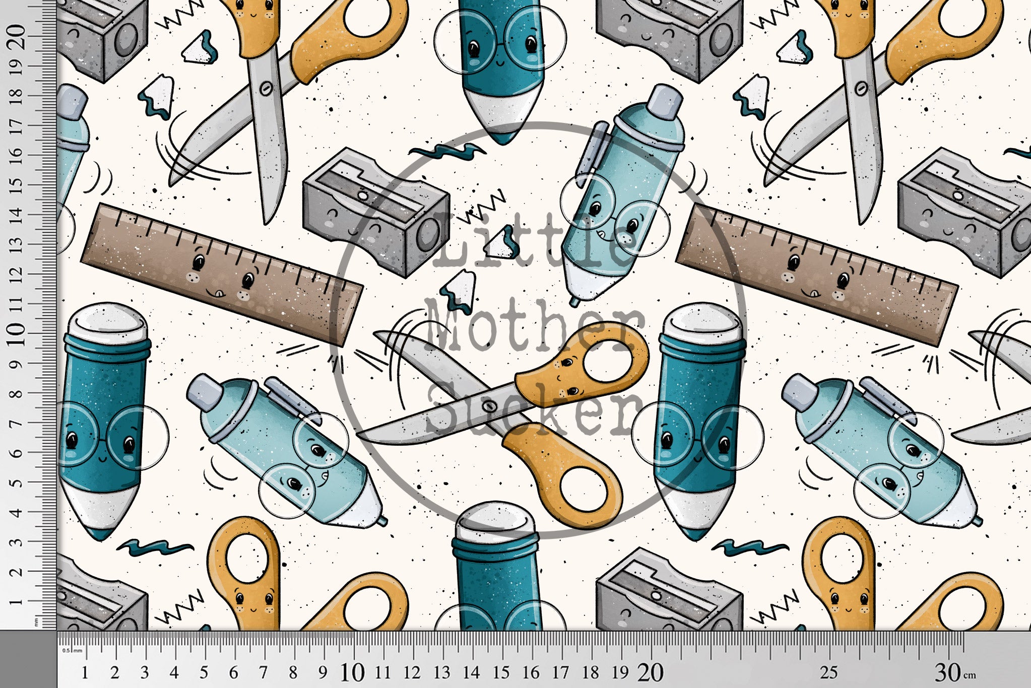 Design "ABCDEFG" Schreibzeug Teal COLLECTION 0,5 m