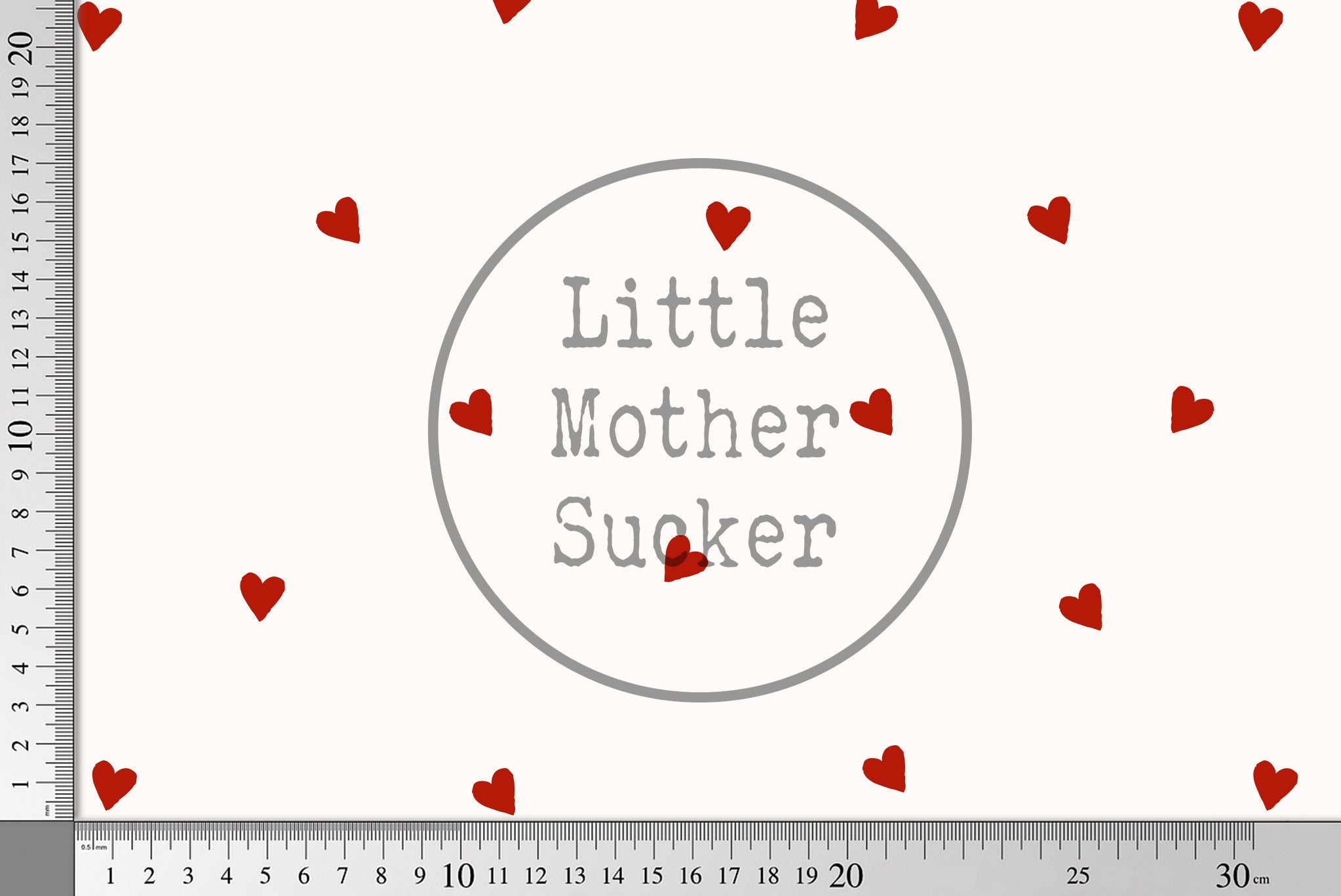 Supersoft Premium BIO French Terry "Stinktierchen" Herzchen weiß 0,5 m BREIT