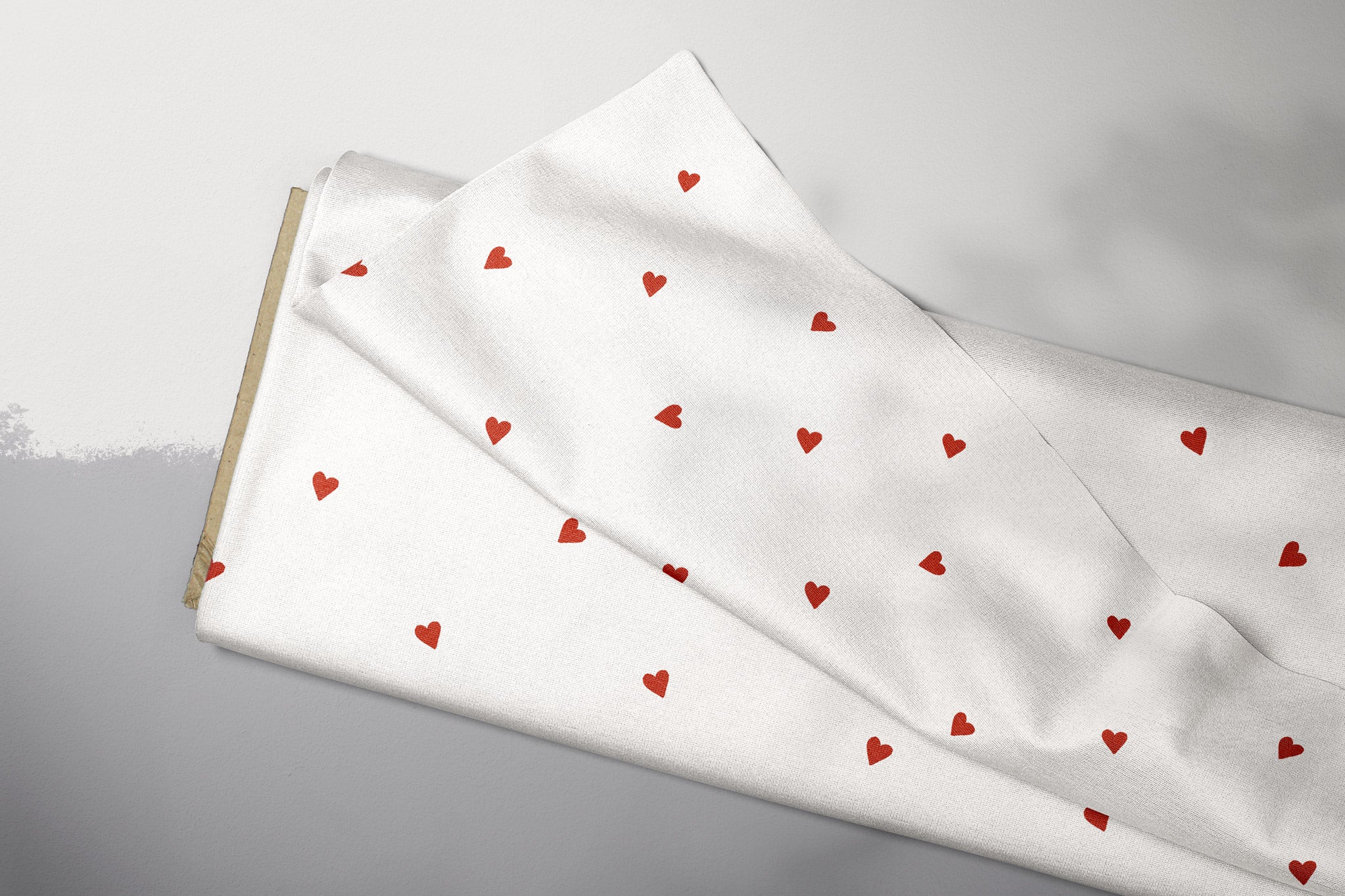 Supersoft Premium BIO French Terry "Stinktierchen" Herzchen weiß 0,5 m BREIT