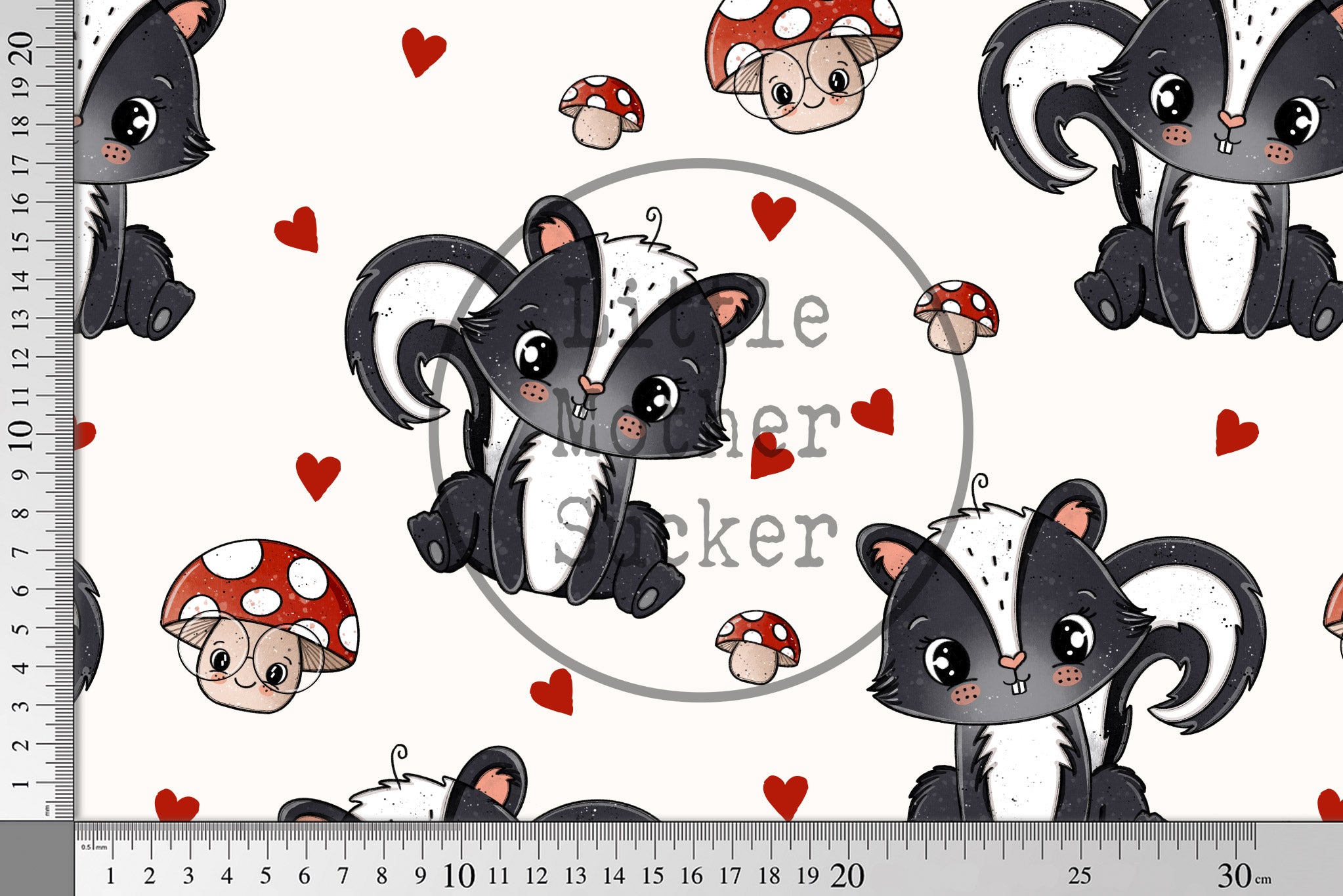 Supersoft Premium BIO French Terry "Stinktierchen" groß 0,5 m BREIT