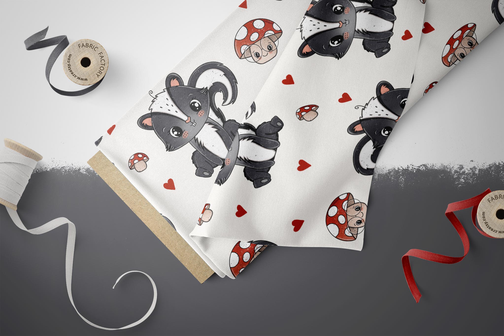 Supersoft Premium BIO French Terry "Stinktierchen" groß 0,5 m BREIT