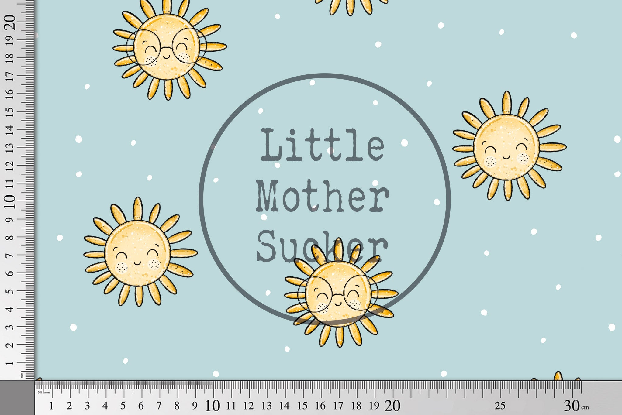 Frottee Jersey "Strandtag Sonne" Blau groß 0,5 m Lager