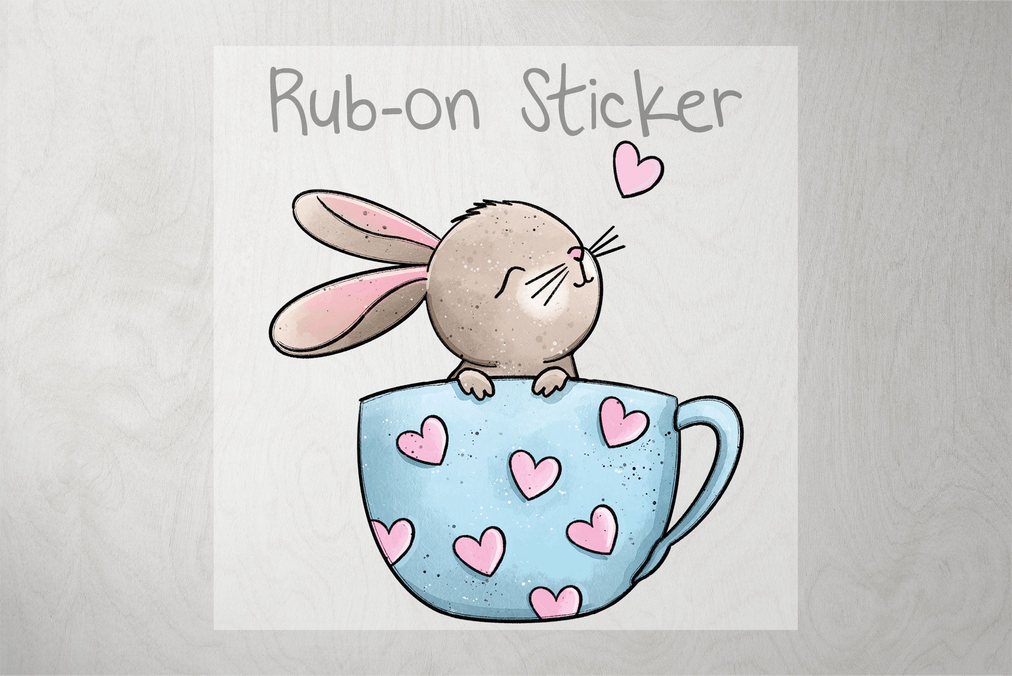 Rub-on Sticker "Tassenhase" blau