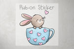 Lade das Bild in den Galerie-Viewer, Rub-on Sticker &quot;Tassenhase&quot; blau
