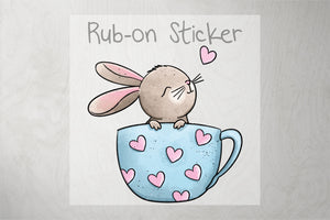 Rub-on Sticker "Tassenhase" blau