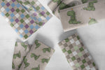 Lade das Bild in den Galerie-Viewer, Supersoft Premium BIO French Terry "Tree-Rex" Pixel grün 0,5 m
