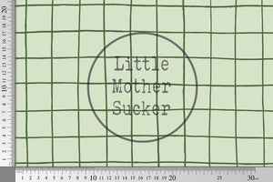 Supersoft Premium Jersey "Weinbeeren" Grid Grün helldunkel 0,5 m