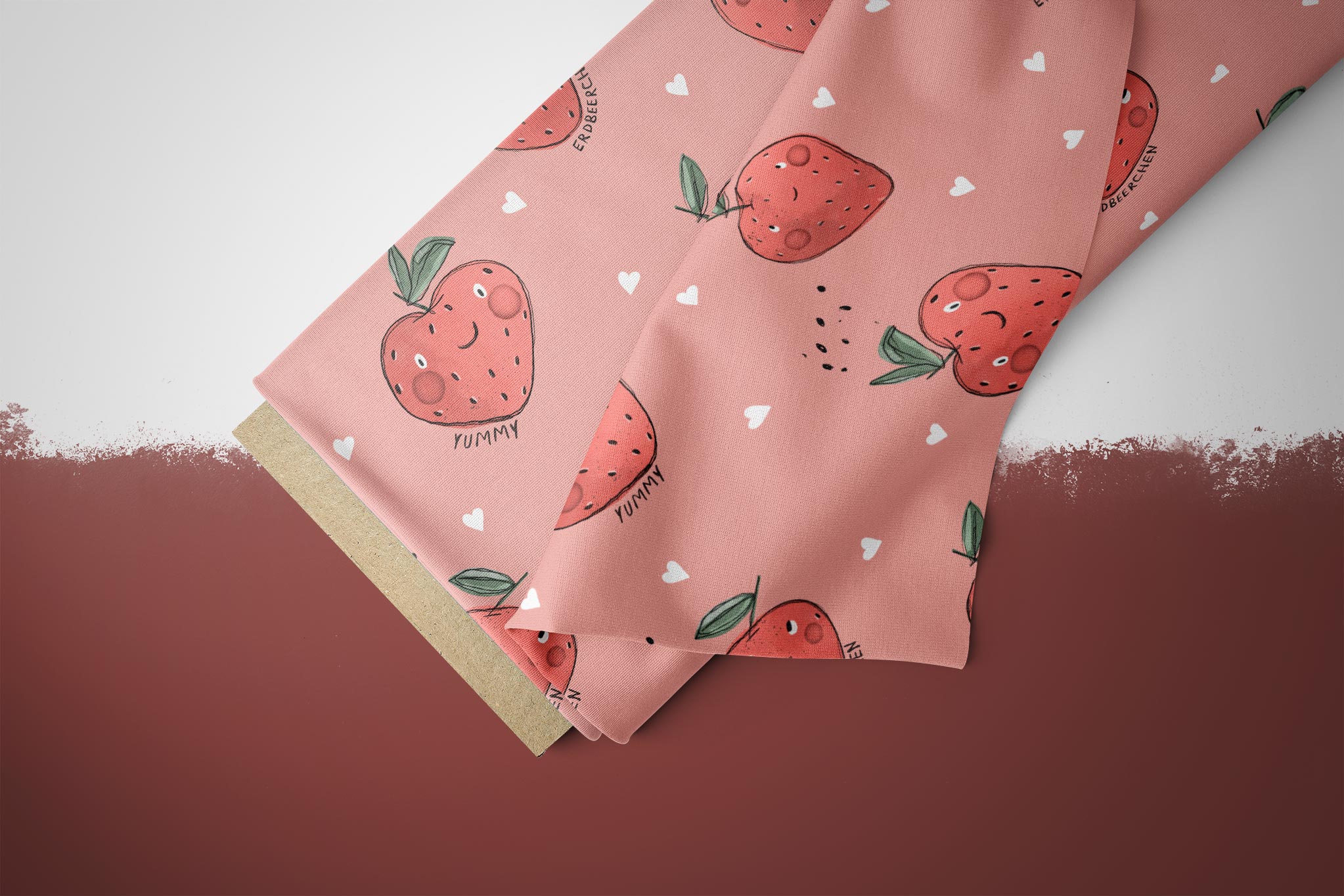 BIO Musselin "Yummy Erdbeeren" groß 0,7 m Rest