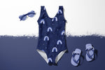 Lade das Bild in den Galerie-Viewer, Lycra "Arc en ciel" Navy Collection 0,5 m
