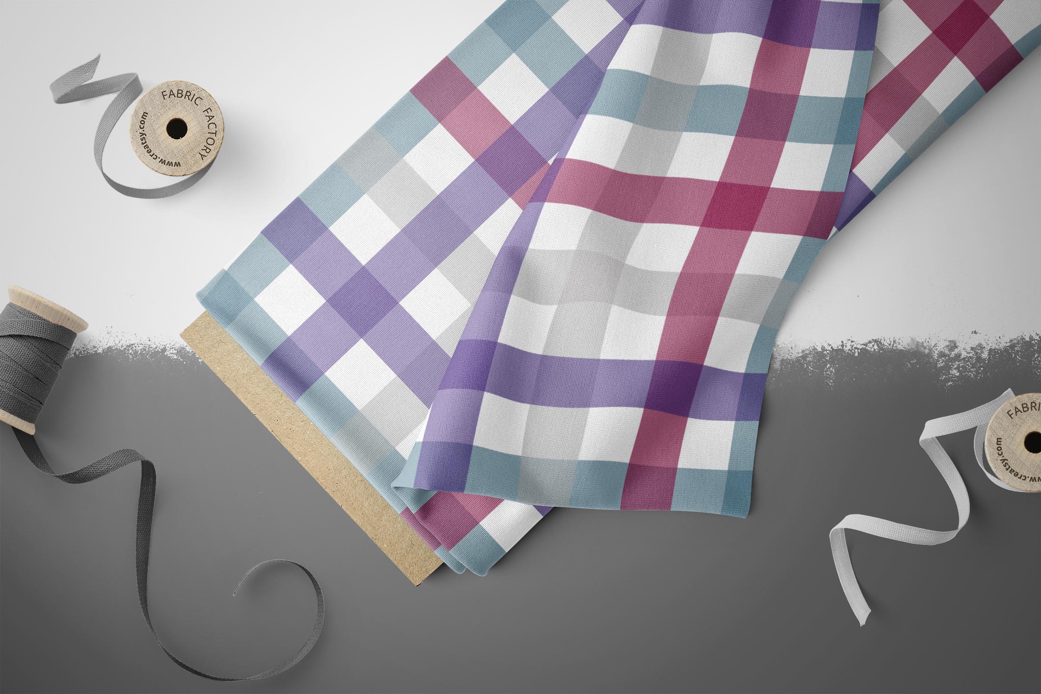 Supersoft Premium French Terry "LMS Gingham" Iris 0,5 m