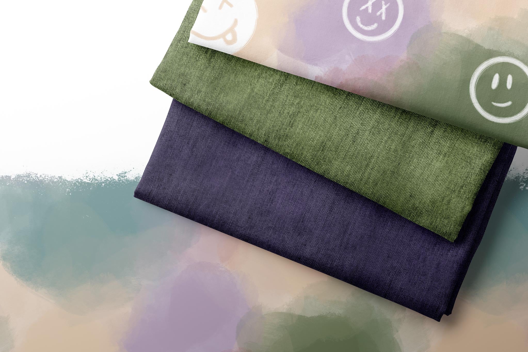 Frottee Jersey "Smile" watercolor groß 0,5m
