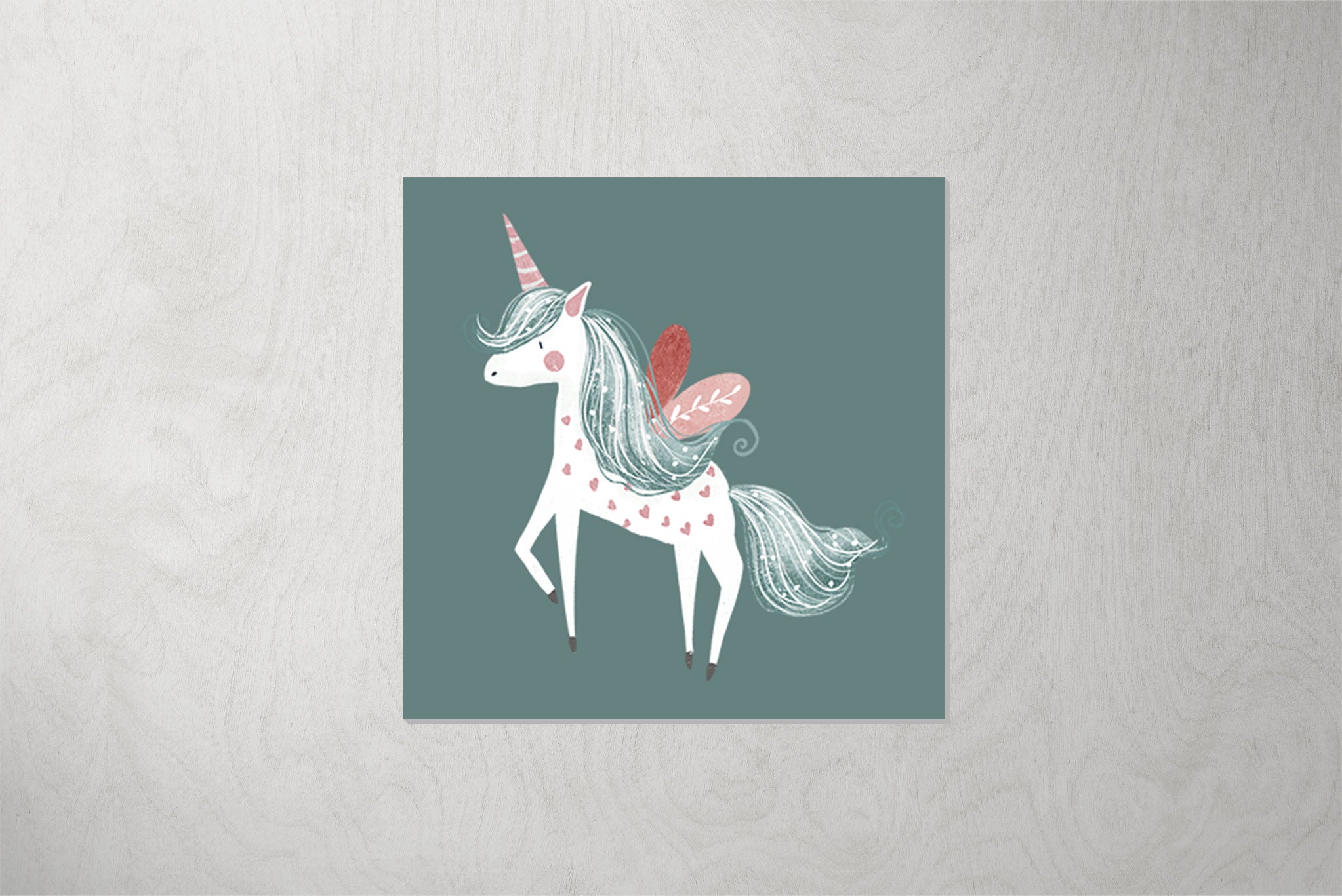 Kunstleder Patch "Ensley Einhorn" mint 3,5 x 3,5 cm