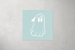 Lade das Bild in den Galerie-Viewer, Kunstleder Patch &quot;Ghost with Cap&quot; mint 3,5 x 3,5 cm
