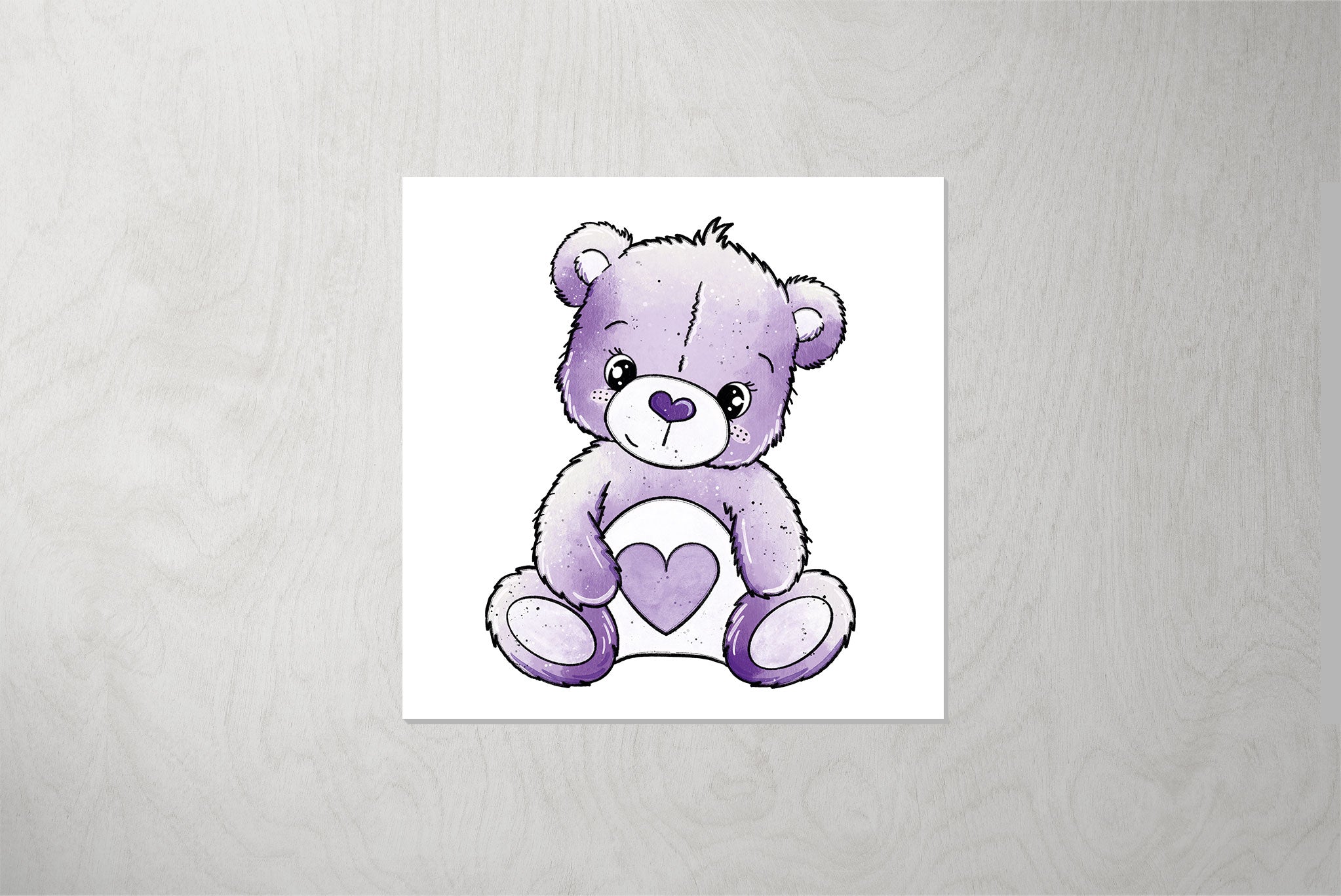 Kunstleder Patch "Bärchenglück Herz" 3,5 x 3,5 cm