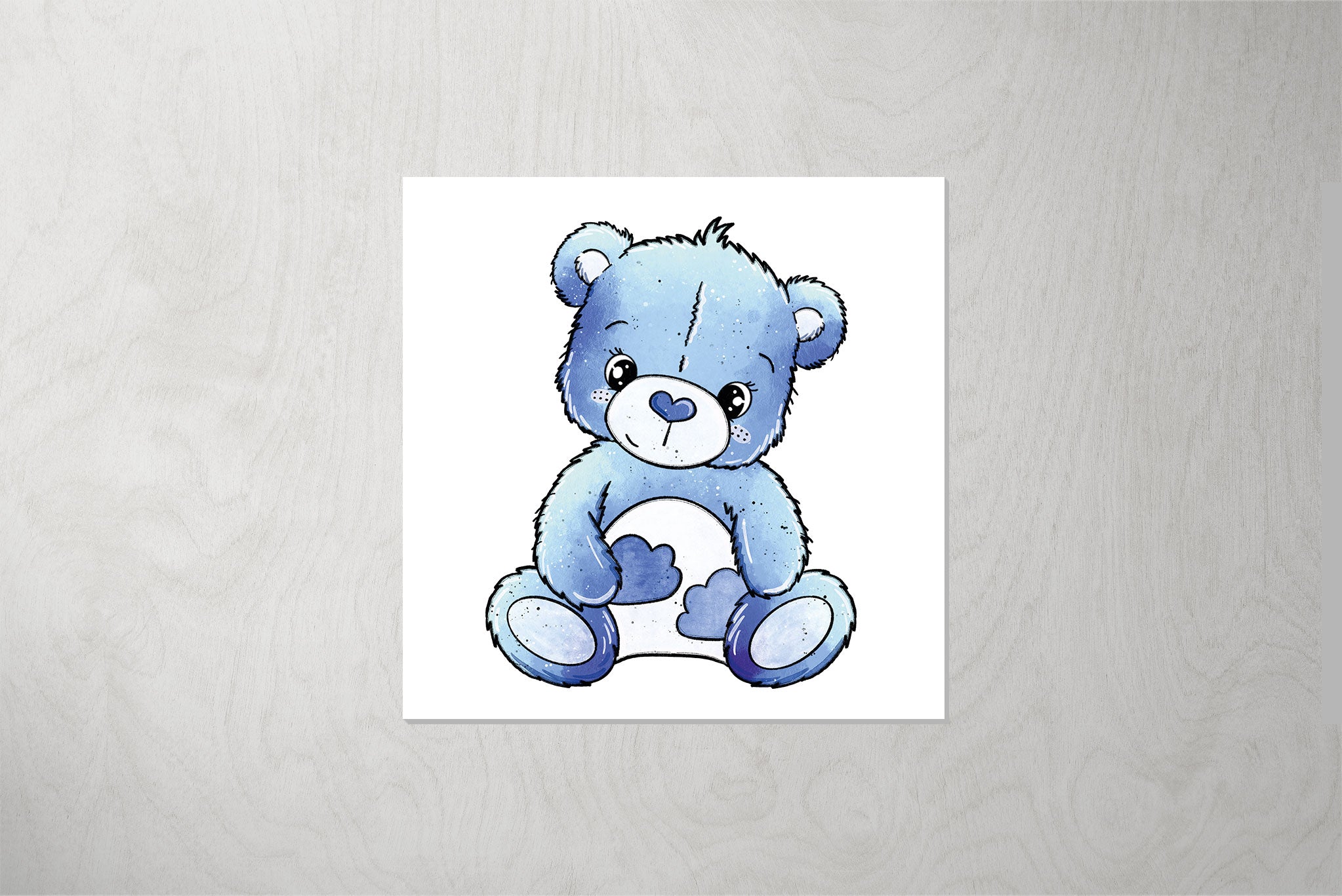 Kunstleder Patch "Bärchenglück Wolke" 3,5 x 3,5 cm