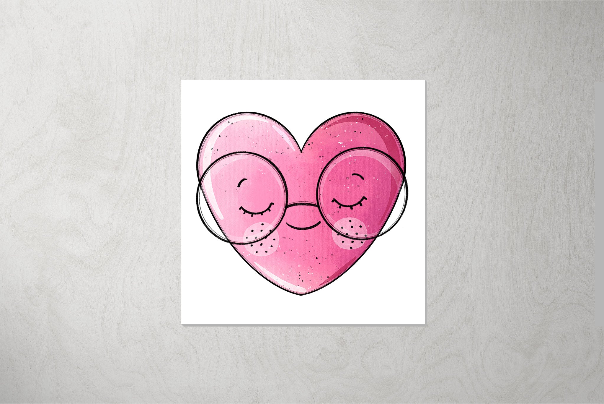 Kunstleder Patch "Buntes Glück Herz" 3,5 x 3,5 cm