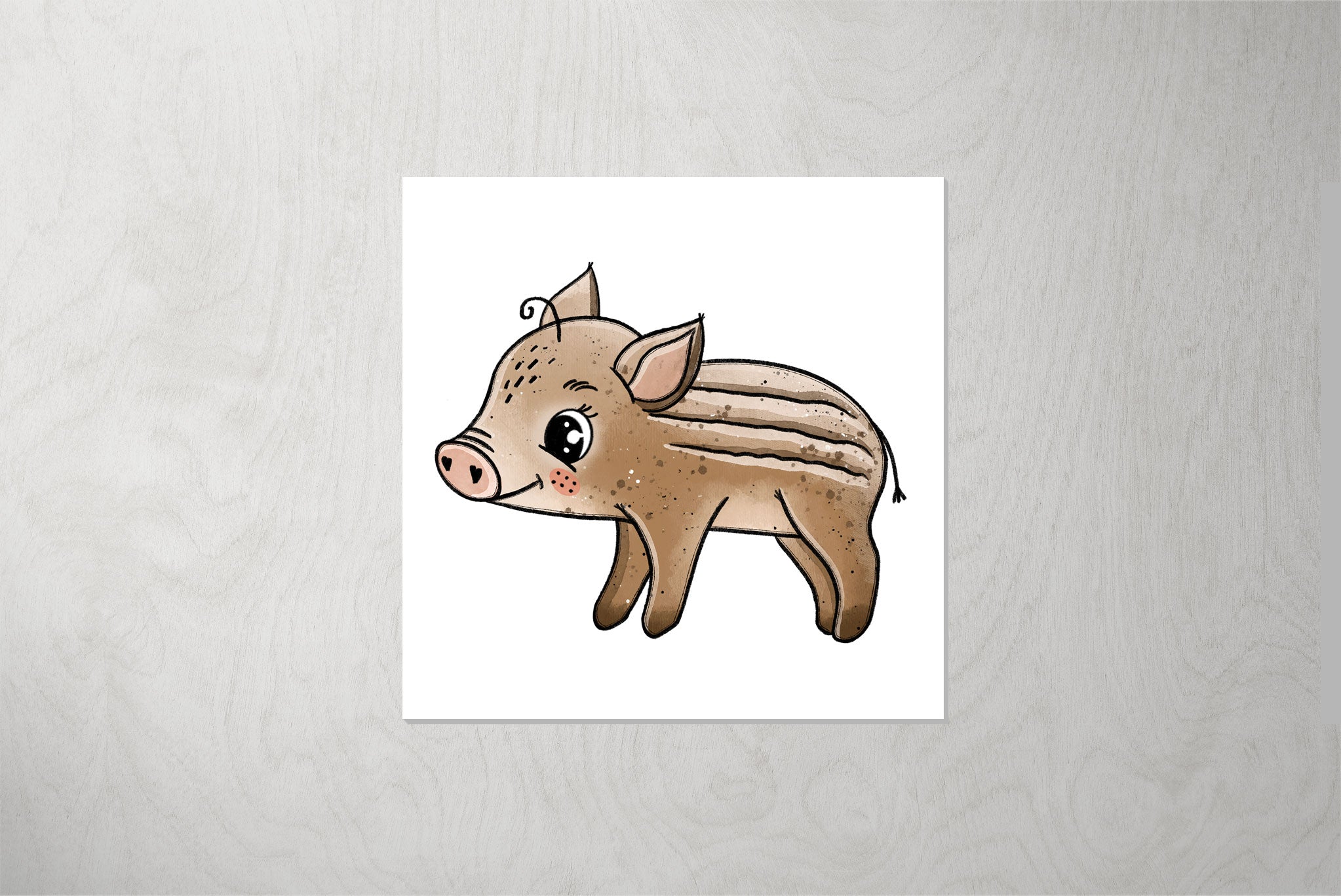 Kunstleder Patch "Frischlinge Schweinchen" 3,5 x 3,5 cm