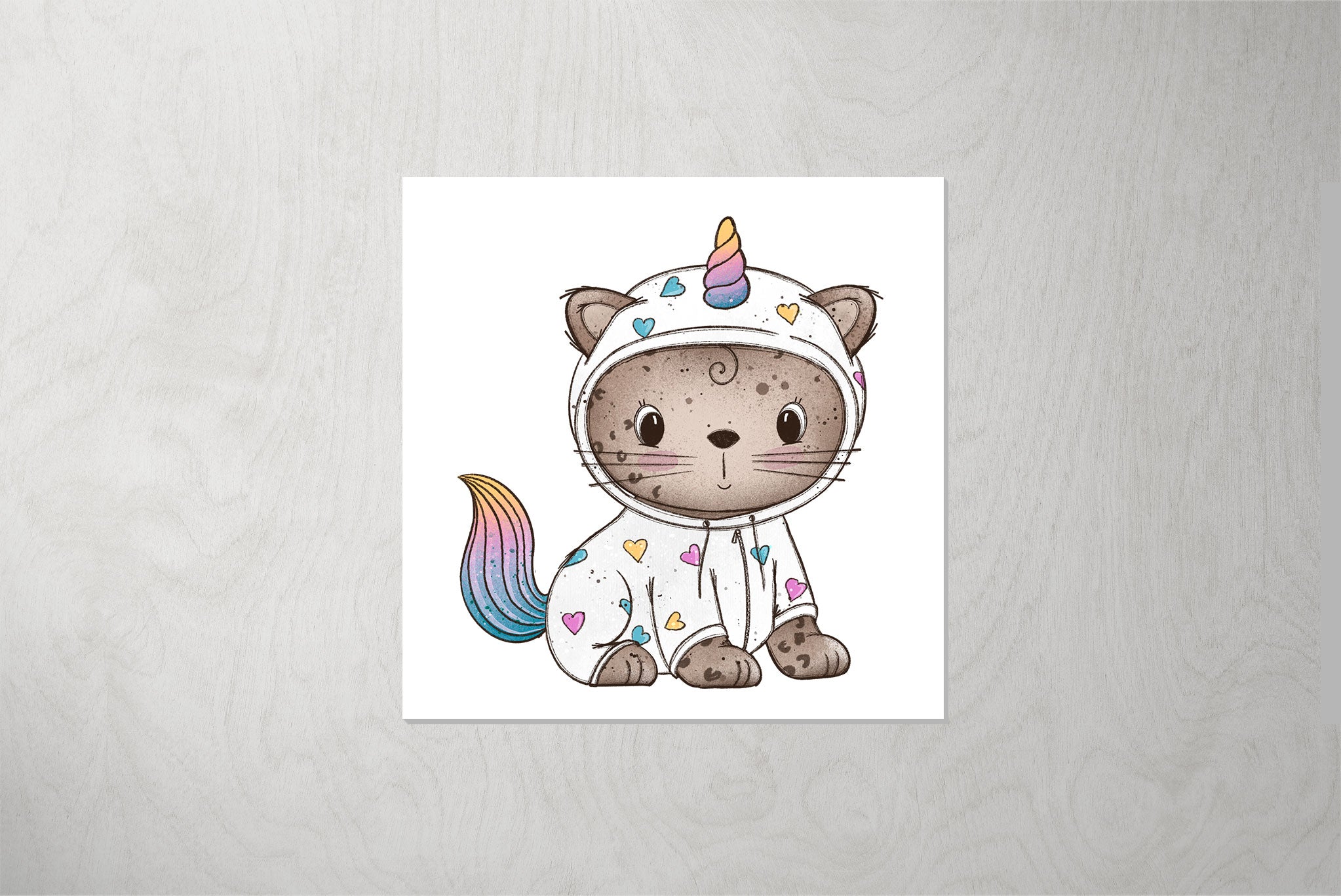 Kunstleder Patch "Kittycorn" 3,5 x 3,5 cm