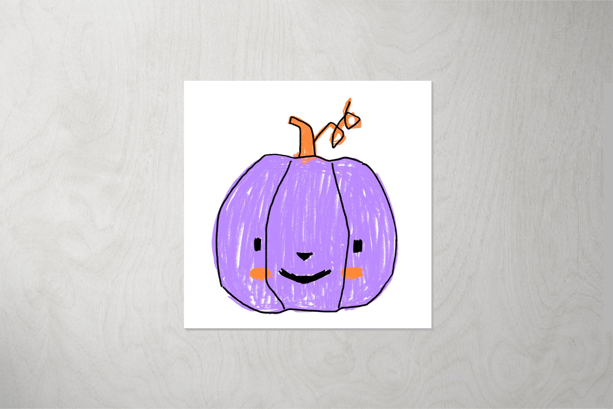 Kunstleder Patch "Kürbis Scratch" 3,5 x 3,5 cm