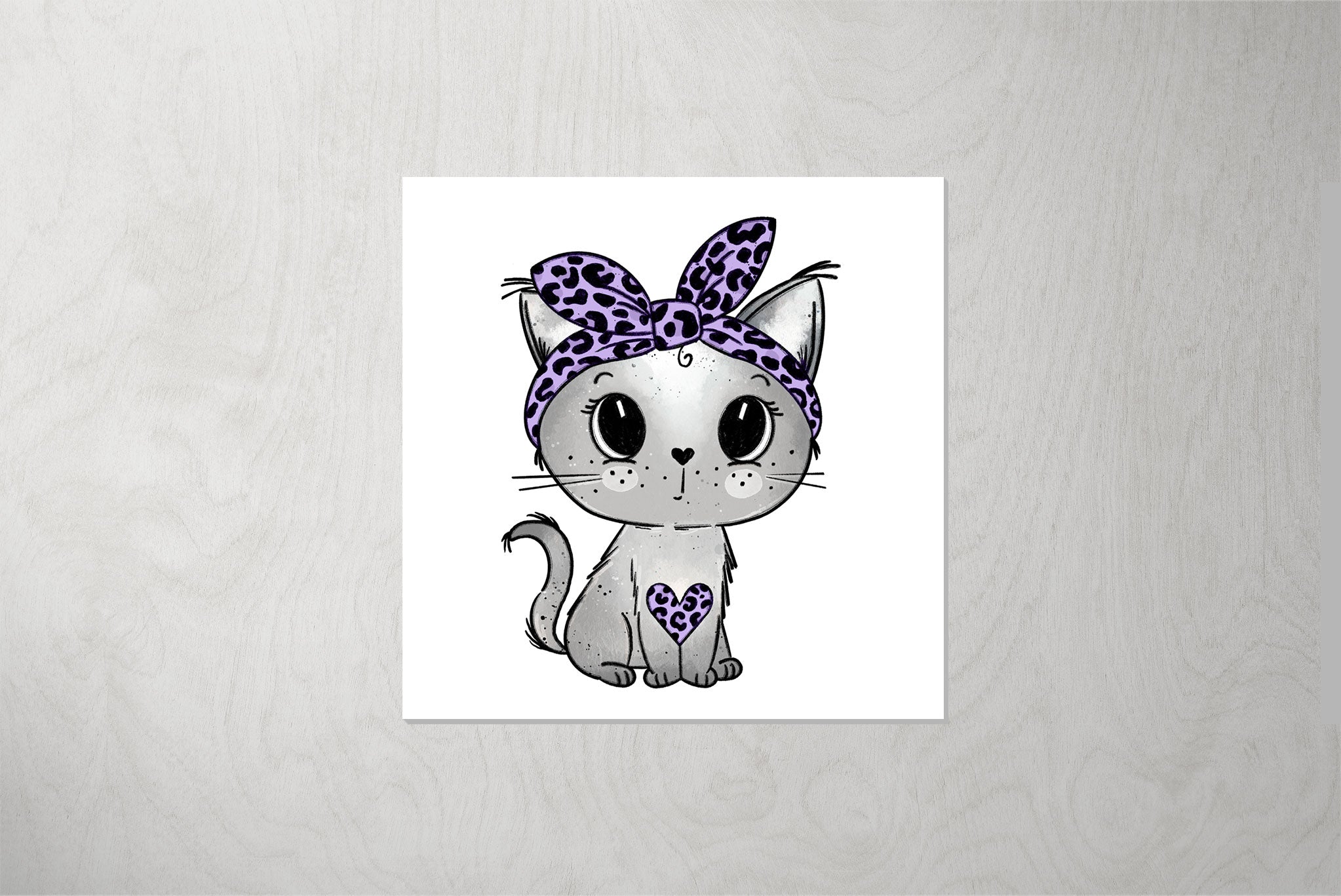 Kunstleder Patch "Leo Kitty" 3,5 x 3,5 cm