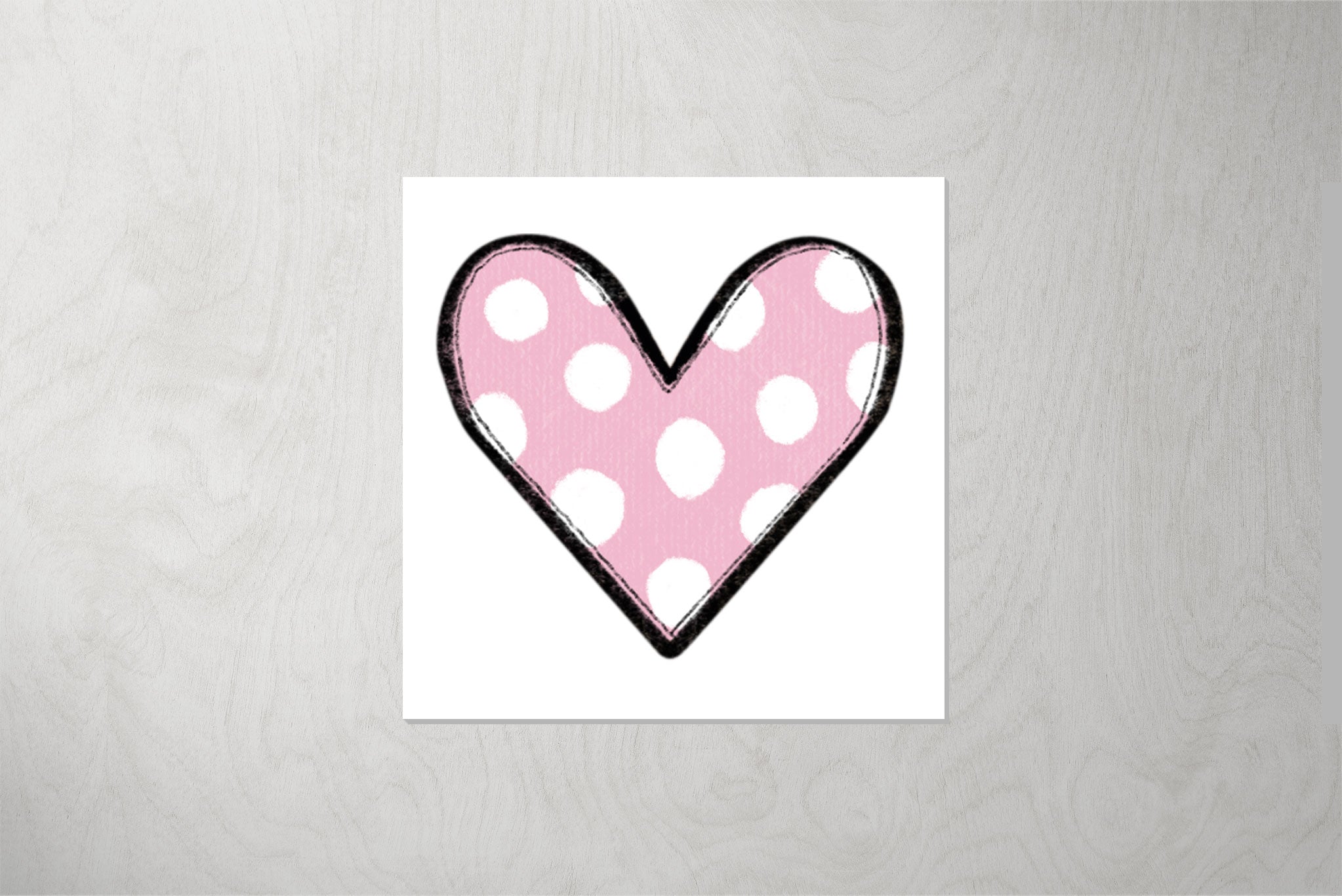 Kunstleder Patch "Leo Kitty Sister Punkteherz" 3,5 x 3,5 cm