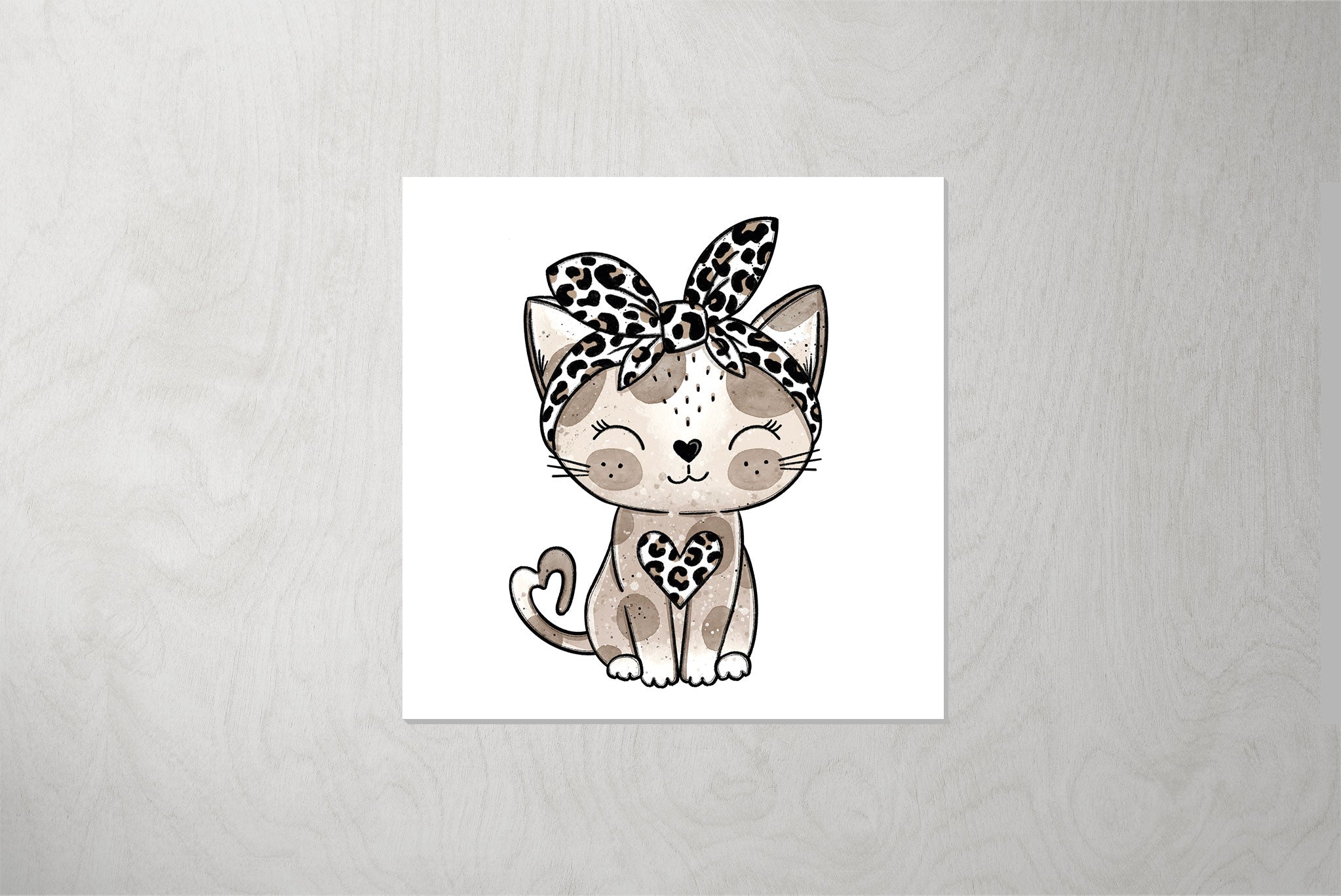 Kunstleder Patch "Leo Kitty Sister Leo" 3,5 x 3,5 cm