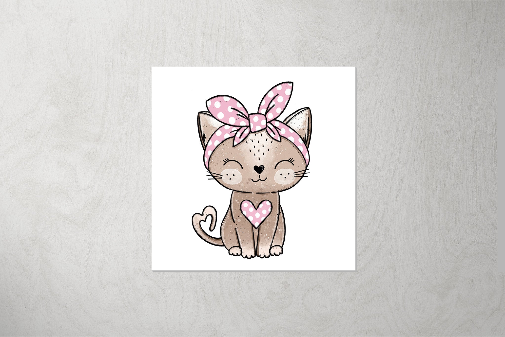 Kunstleder Patch "Leo Kitty Sister Punkte" 3,5 x 3,5 cm