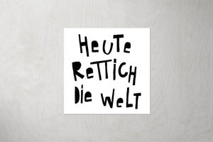 Kunstleder Patch "Rettich Text" 3,5 x 3,5 cm