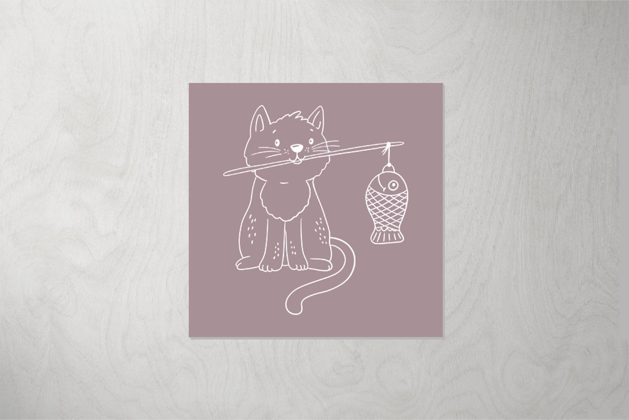 Kunstleder Patch "Laternenfest Katze" lila 3,5 x 3,5 cm