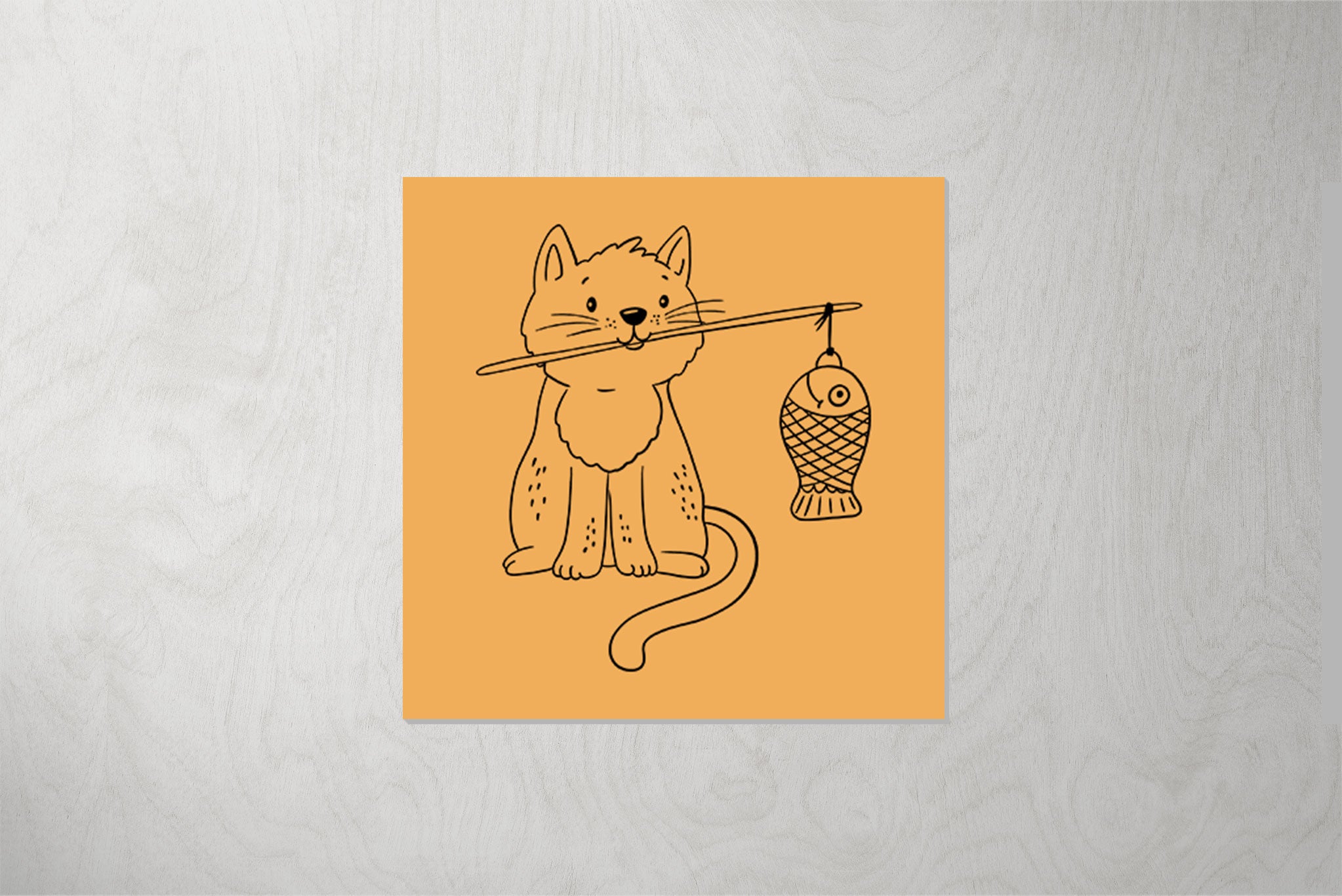 Kunstleder Patch "Laternenfest Katze" sun 3,5 x 3,5 cm