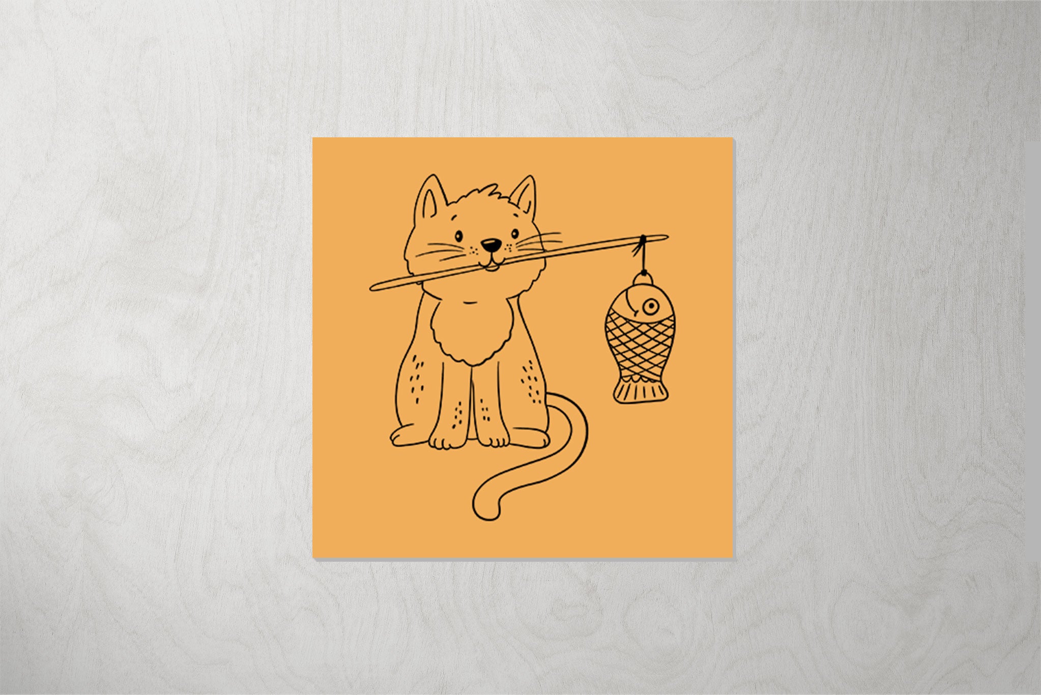 Kunstleder Patch "Laternenfest Katze" sun 3,5 x 3,5 cm