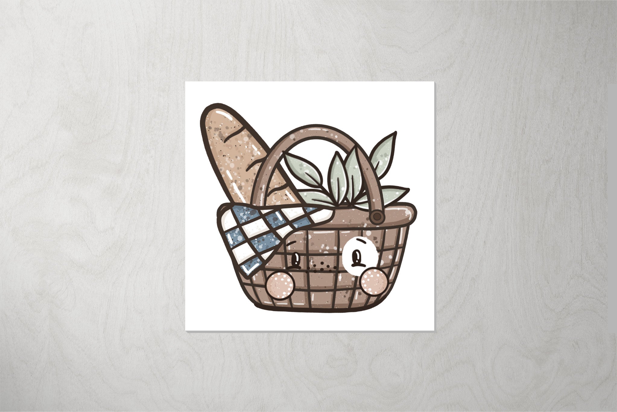 Kunstleder Patch "Croissant Brotkorb" 3,5 x 3,5 cm