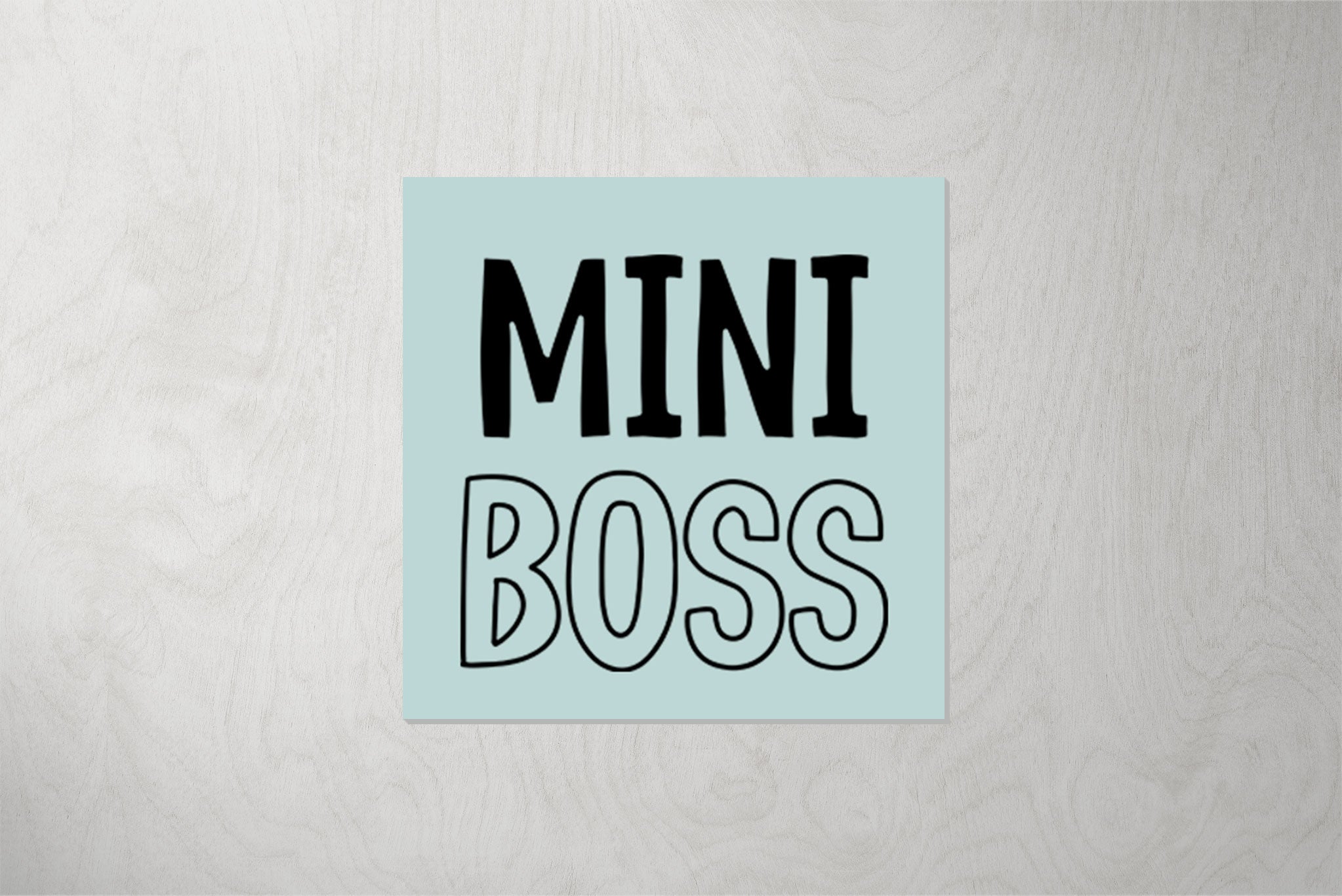 Kunstleder Patch "Mini Boss" mint 3,5 x 3,5 cm