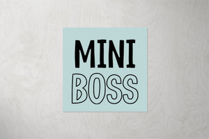 Kunstleder Patch "Mini Boss" mint 3,5 x 3,5 cm