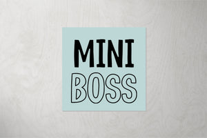 Kunstleder Patch "Mini Boss" mint 3,5 x 3,5 cm