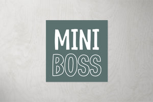 Kunstleder Patch "Mini Boss" teal 3,5 x 3,5 cm