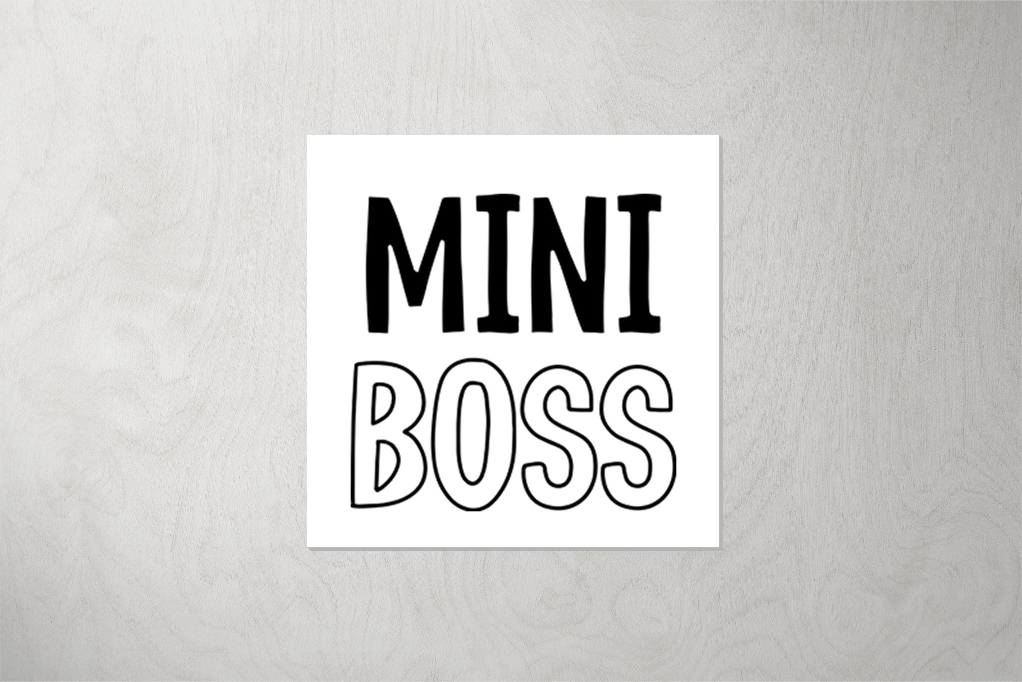 Kunstleder Patch "Mini Boss" weiß 3,5 x 3,5 cm
