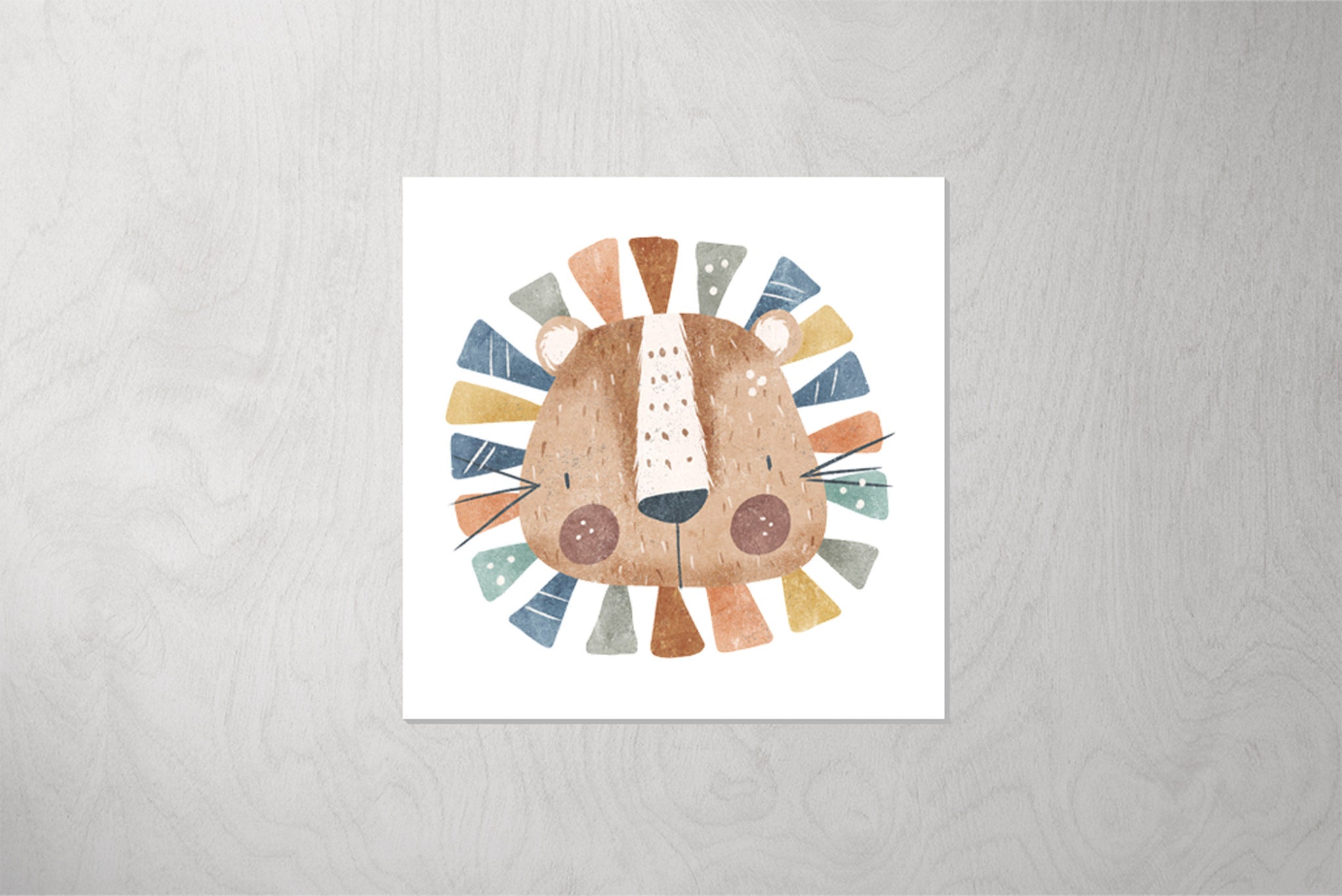 Kunstleder Patch "Jungle King Strong Lion" 3,5 x 3,5 cm